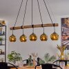 Ripoll Pendelleuchte Glas 15 cm Naturfarben, Schwarz, 5-flammig