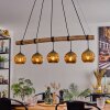 Ripoll Pendelleuchte Glas 15 cm Naturfarben, Schwarz, 5-flammig