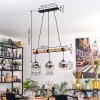 Ripoll Pendelleuchte Glas 15 cm Naturfarben, Schwarz, 3-flammig