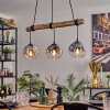 Ripoll Pendelleuchte Glas 15 cm Naturfarben, Schwarz, 3-flammig