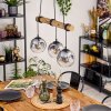 Ripoll Pendelleuchte Glas 15 cm Naturfarben, Schwarz, 3-flammig