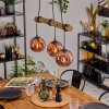 Ripoll Pendelleuchte Glas 15 cm Naturfarben, Schwarz, 3-flammig