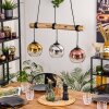 Koyoto Pendelleuchte Glas 15 cm Naturfarben, Schwarz, 3-flammig
