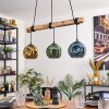 Ripoll Pendelleuchte Glas 15 cm Naturfarben, Schwarz, 3-flammig