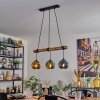 Ripoll Pendelleuchte Glas 15 cm Naturfarben, Schwarz, 3-flammig