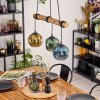 Ripoll Pendelleuchte Glas 15 cm Naturfarben, Schwarz, 3-flammig