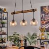 Ripoll Pendelleuchte Glas 15 cm Naturfarben, Schwarz, 3-flammig