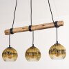 Ripoll Pendelleuchte Glas 15 cm Naturfarben, Schwarz, 3-flammig