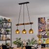 Ripoll Pendelleuchte Glas 15 cm Naturfarben, Schwarz, 3-flammig