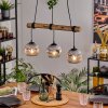 Ripoll Pendelleuchte Glas 15 cm Naturfarben, Schwarz, 3-flammig
