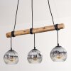 Ripoll Pendelleuchte Glas 15 cm Naturfarben, Schwarz, 3-flammig