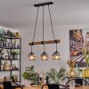 Ripoll Pendelleuchte Glas 15 cm Naturfarben, Schwarz, 3-flammig