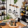 Ripoll Pendelleuchte Glas 15 cm Naturfarben, Schwarz, 3-flammig