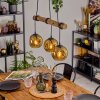 Ripoll Pendelleuchte Glas 15 cm Naturfarben, Schwarz, 3-flammig