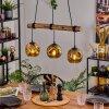 Ripoll Pendelleuchte Glas 15 cm Naturfarben, Schwarz, 3-flammig