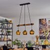 Ripoll Pendelleuchte Glas 15 cm Naturfarben, Schwarz, 3-flammig