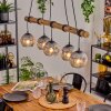 Ripoll Pendelleuchte Glas 15 cm Naturfarben, Schwarz, 5-flammig