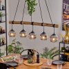 Ripoll Pendelleuchte Glas 15 cm Naturfarben, Schwarz, 5-flammig