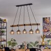 Ripoll Pendelleuchte Glas 15 cm Naturfarben, Schwarz, 5-flammig