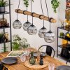 Ripoll Pendelleuchte Glas 15 cm Naturfarben, Schwarz, 5-flammig