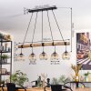 Ripoll Pendelleuchte Glas 15 cm Naturfarben, Schwarz, 5-flammig