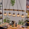 Ripoll Pendelleuchte Glas 15 cm Naturfarben, Schwarz, 5-flammig