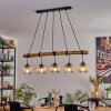 Ripoll Pendelleuchte Glas 15 cm Naturfarben, Schwarz, 5-flammig