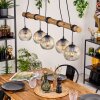 Ripoll Pendelleuchte Glas 15 cm Naturfarben, Schwarz, 5-flammig