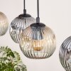 Ripoll Pendelleuchte Glas 15 cm Naturfarben, Schwarz, 5-flammig