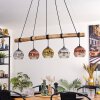 Ripoll Pendelleuchte Glas 15 cm Naturfarben, Schwarz, 5-flammig
