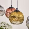 Ripoll Pendelleuchte Glas 15 cm Naturfarben, Schwarz, 5-flammig