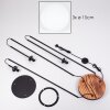 Gastor Stehleuchte Glas 15 cm Holz hell, Schwarz, 3-flammig