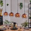 Koyoto Hängeleuchte Glas 25 cm Klar, Kupferfarben, 4-flammig