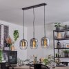 Apedo Hängeleuchte Glas 20 cm Klar, Rauchfarben, 3-flammig