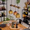Ripoll Pendelleuchte Glas 15 cm Naturfarben, Schwarz, 3-flammig