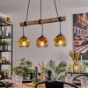 Ripoll Pendelleuchte Glas 15 cm Naturfarben, Schwarz, 3-flammig