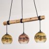 Ripoll Pendelleuchte Glas 15 cm Naturfarben, Schwarz, 3-flammig