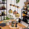 Ripoll Pendelleuchte Glas 15 cm Naturfarben, Schwarz, 3-flammig