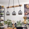 Ripoll Pendelleuchte Glas 15 cm Naturfarben, Schwarz, 3-flammig