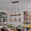 Ripoll Pendelleuchte Glas 15 cm Naturfarben, Schwarz, 3-flammig