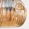 Ripoll Pendelleuchte Glas 15 cm Naturfarben, Schwarz, 3-flammig