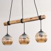Ripoll Pendelleuchte Glas 15 cm Naturfarben, Schwarz, 3-flammig