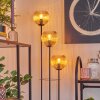 Kyoto Stehleuchte Glas 15 cm Holz hell, Schwarz, 3-flammig