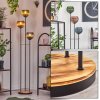 Koyoto Stehleuchte Glas 15 cm Holz hell, Schwarz, 3-flammig