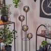 Gastor Stehleuchte Glas 15 cm Holz dunkel, Schwarz, 4-flammig