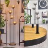 Koyoto Stehleuchte Glas 15 cm Holz dunkel, Schwarz, 4-flammig