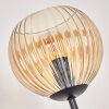 Koyoto Stehleuchte Glas 15 cm Holz dunkel, Schwarz, 4-flammig