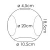 Glaslampenschirm Ripoll Ersatzglas 20 cm Klar, Rauchfarben