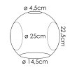 Lampenschirm aus Glas Ripoll Ersatzglas 25 cm Kupferfarben