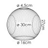 Ripoll Ersatzglas 30 cm Rauchfarben